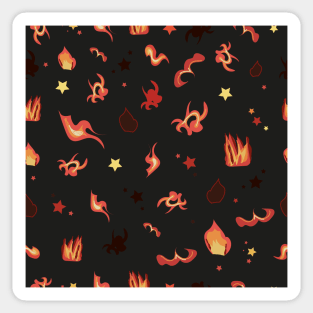 Flames and stars pattern Sticker